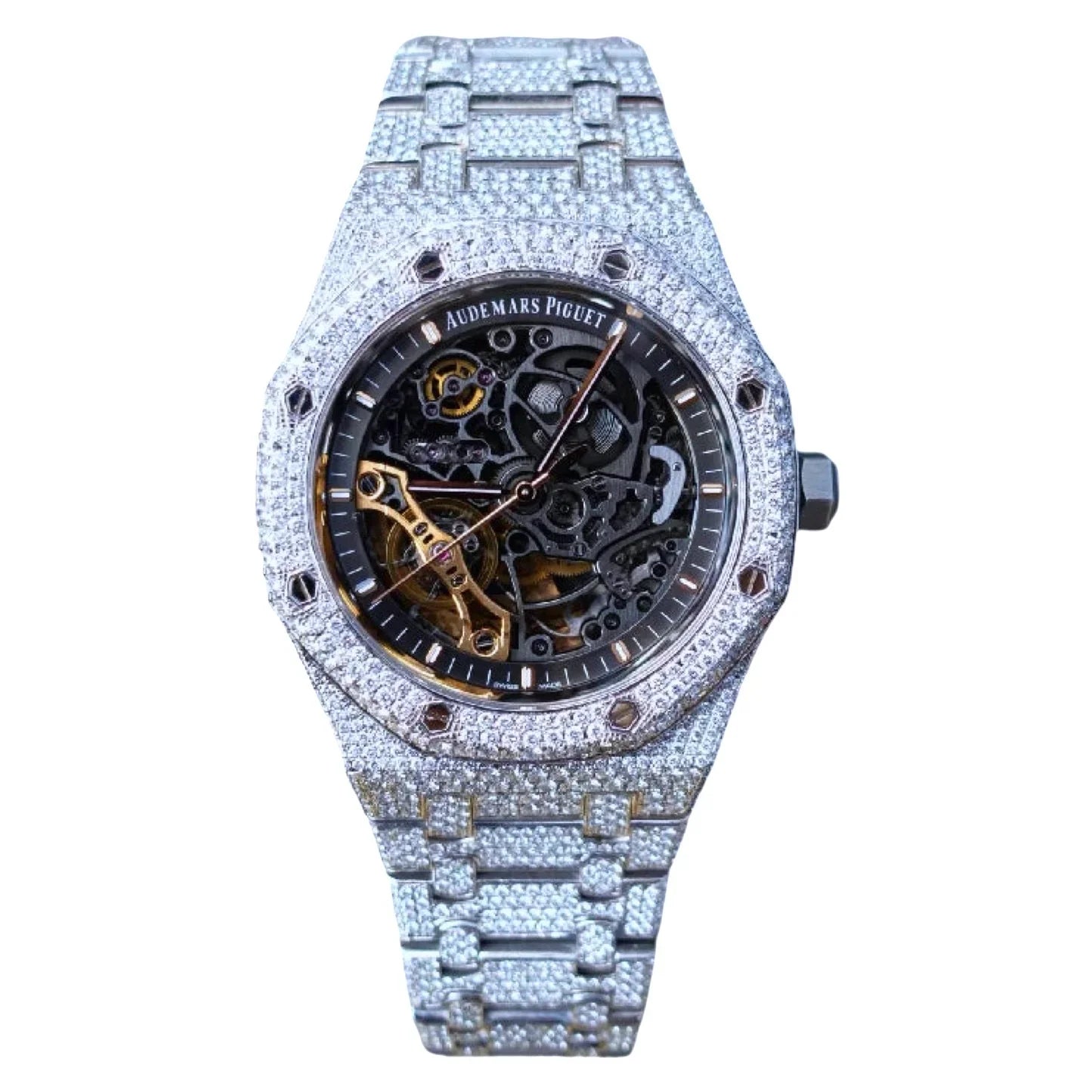 Moissanite Diamond Octagon Skeleton Watch