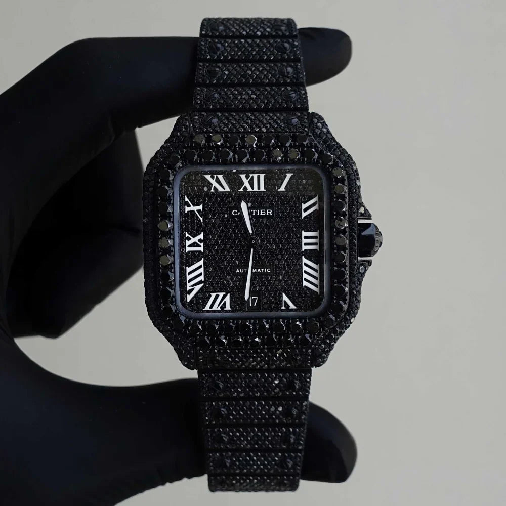 Black Moissanite Diamond Watch