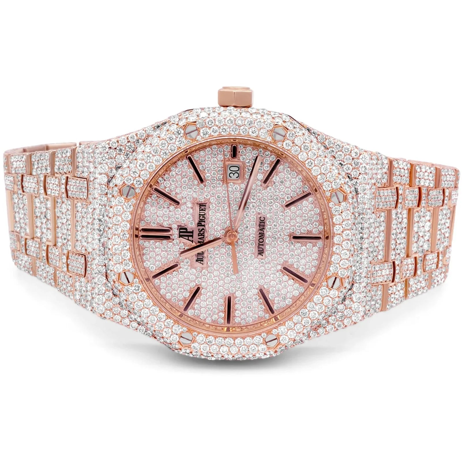 Moissanite Diamond Rose Gold Octagon Watch