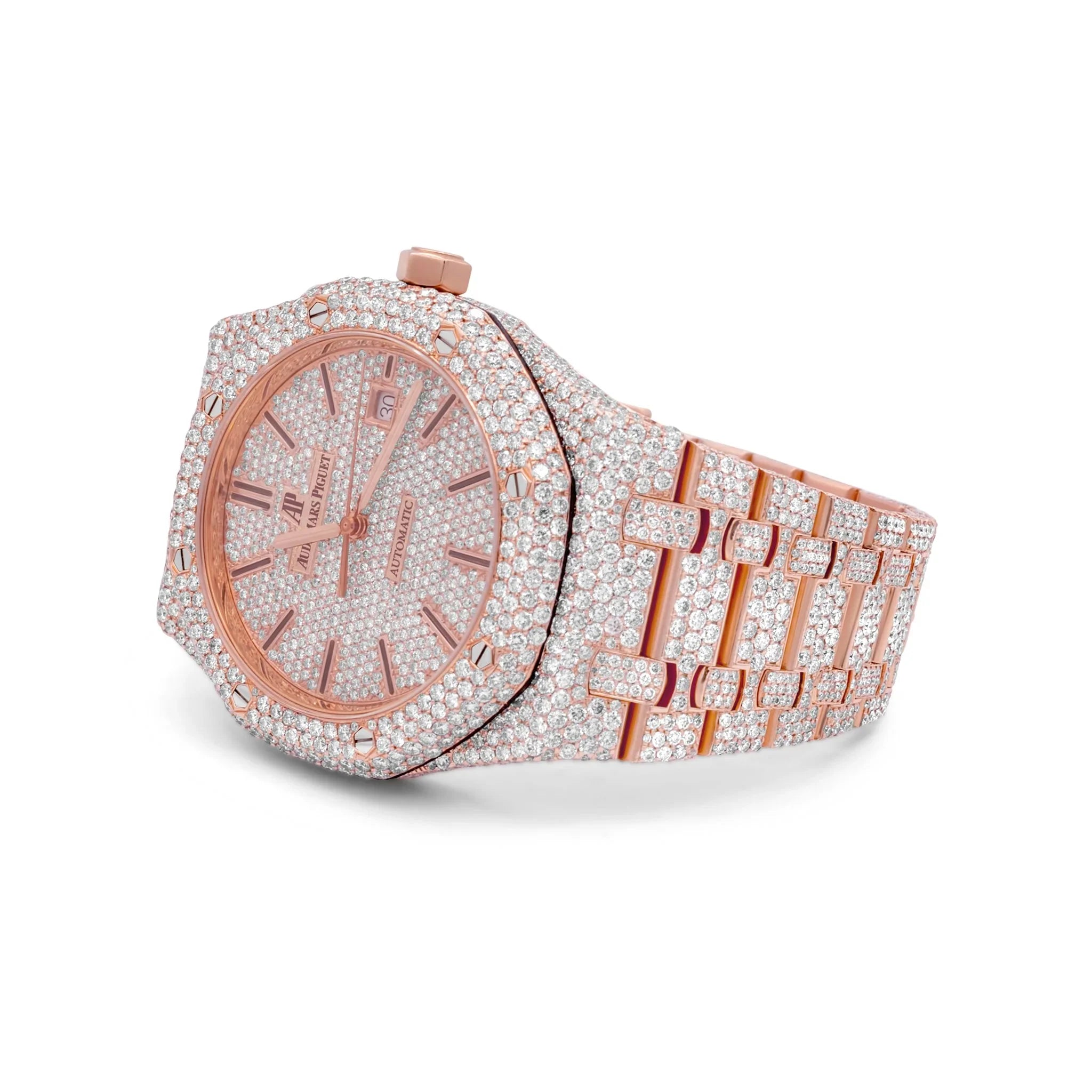 Moissanite Diamond Rose Gold Octagon Watch