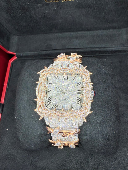 Moissanite Diamond Jesus Thorn Crown Watch