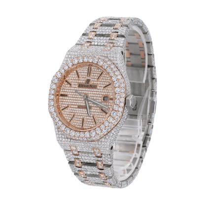 Moissanite Diamond Rose Gold Two Tone Octagon Watch