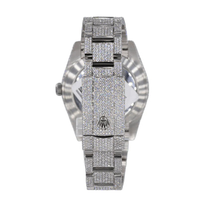 Moissanite Diamond Baguette Marker Round Watch