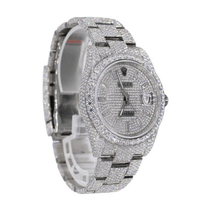 Moissanite Diamond Baguette Marker Round Watch