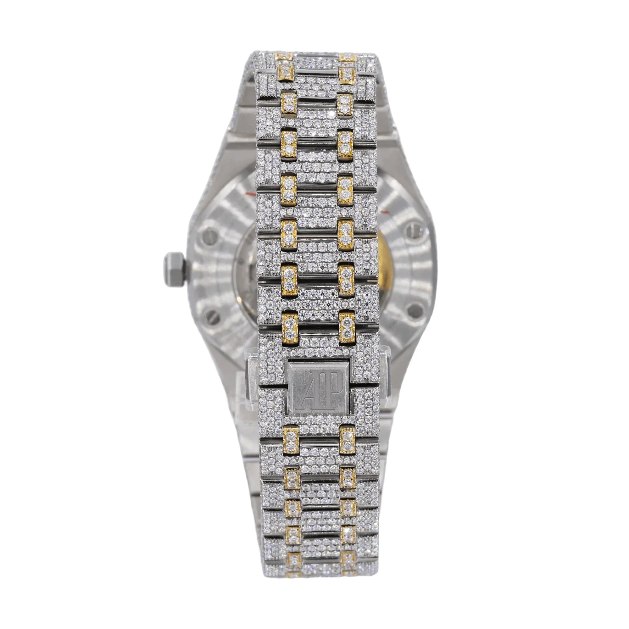 Moissanite Diamond Yellow Gold Two Tone Octagon Watch