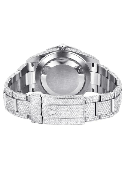 Moissanite Diamond Arabic Dial Round Watch