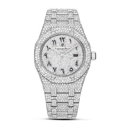 Moissanite Diamond Arabic Dial Octagon Watch