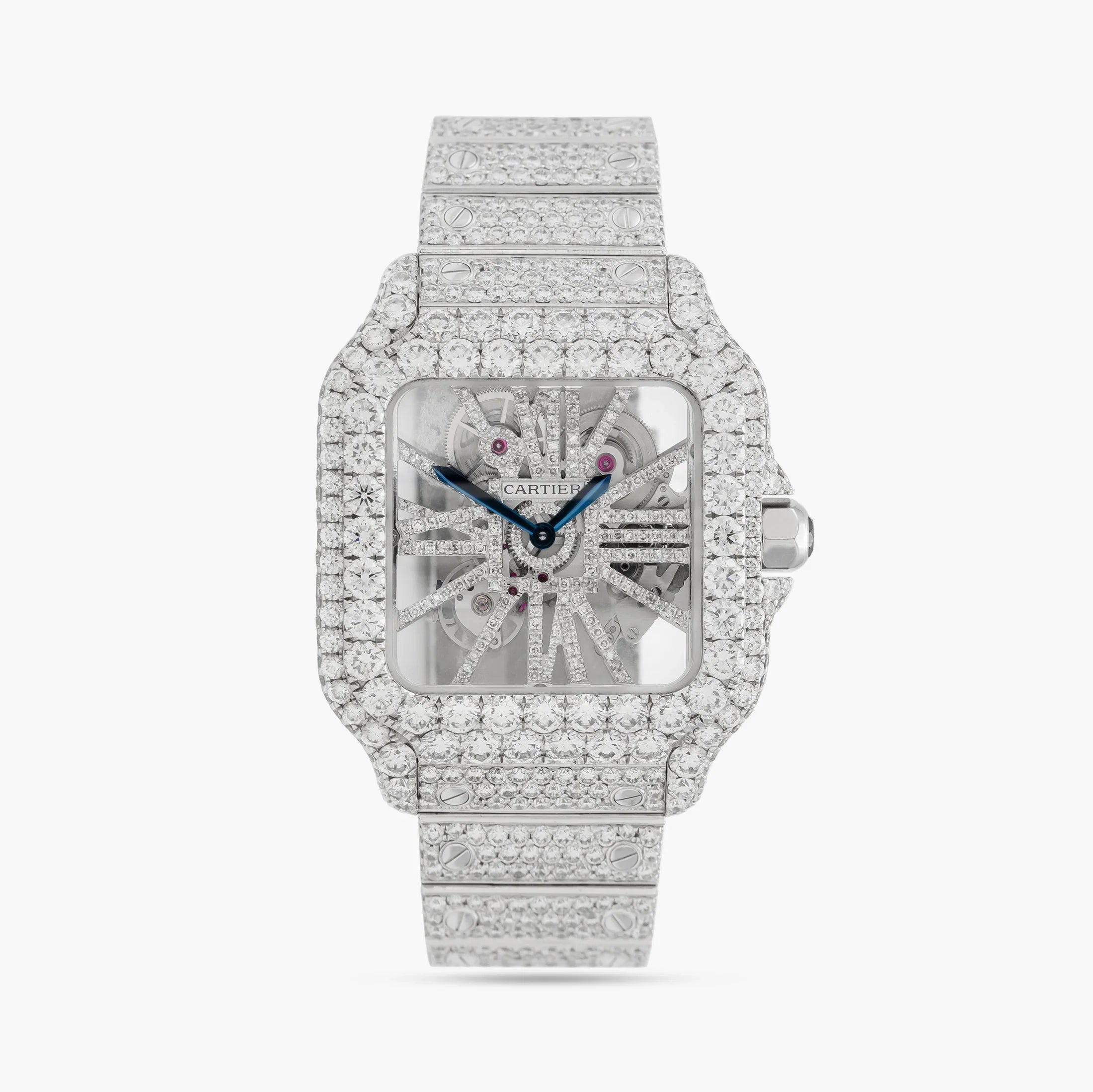 Moissanite Diamond Square Skeleton Watch