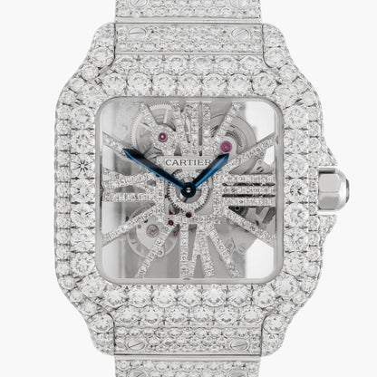 Moissanite Diamond Square Skeleton Watch