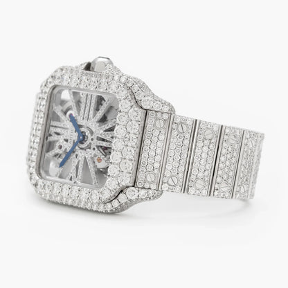 Moissanite Diamond Square Skeleton Watch