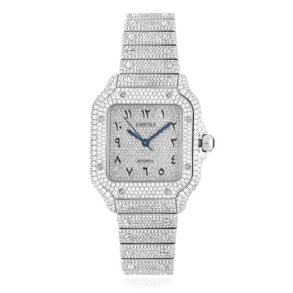 Moissanite Diamond Square Arabic Dial Watch