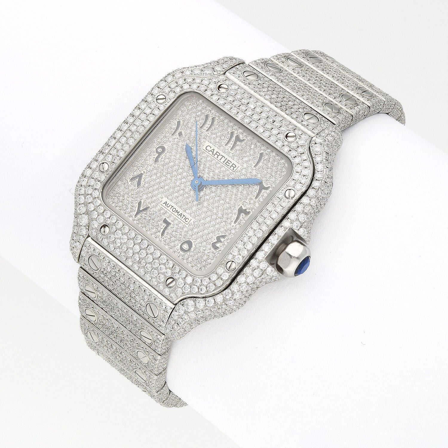 Moissanite Diamond Square Arabic Dial Watch